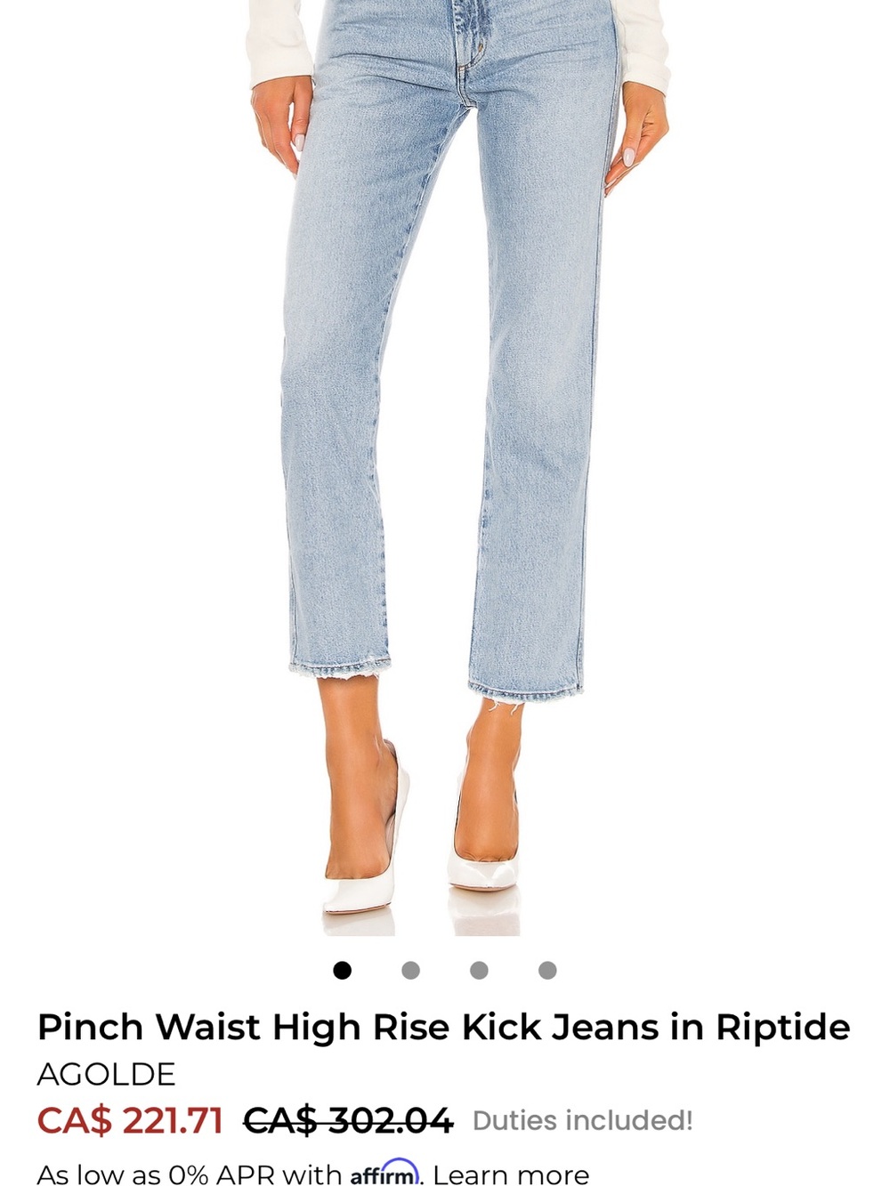 Agolde High-Rise Kick Jeans — Light Riptide Blue